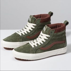 Vans Sk8-Hi Suede Leather MTE High Top Sneaker Deep Lichen Green Root Beer